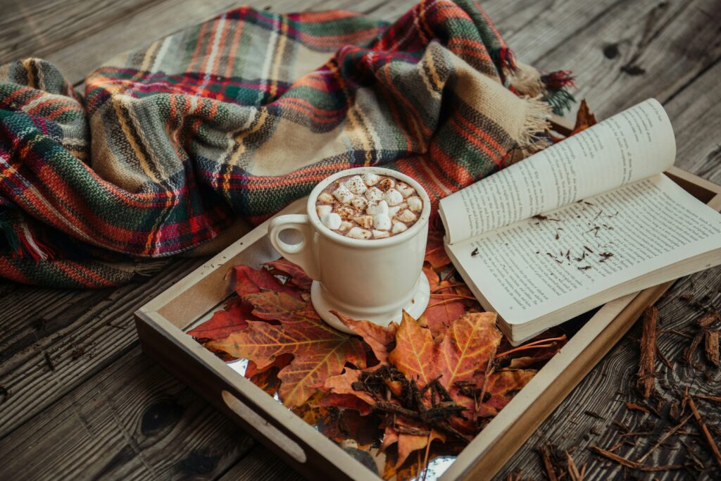 Fall paraphernalia: hot choclate, a blanket, a book, and bright fallen leaves. Enjoy these things while you leaving the rest to us, like cleaning services Sugar Land. 